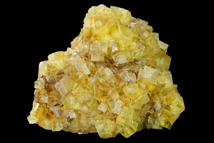 Yellow Cubic Fluorite Crystal Cluster - Morocco #159954